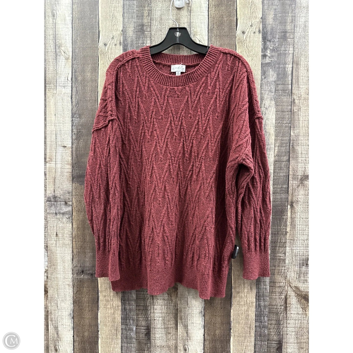Sweater By Wonderly In Maroon, Size: Xl