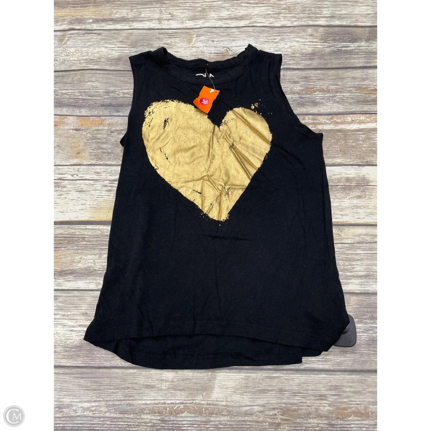 Top Sleeveless By Chaser In Black & Gold, Size: Xs