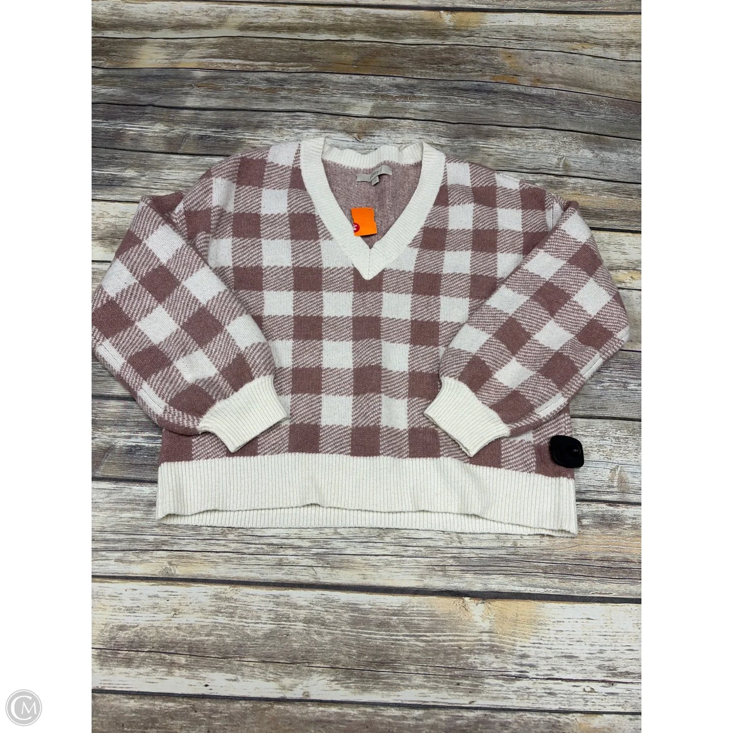 Sweater By Loft In Checkered Pattern, Size: L