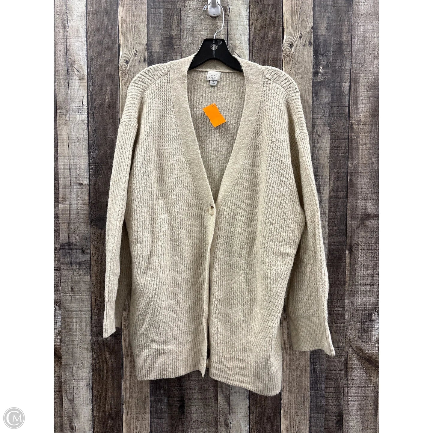 Sweater Cardigan By A New Day In Beige, Size: M