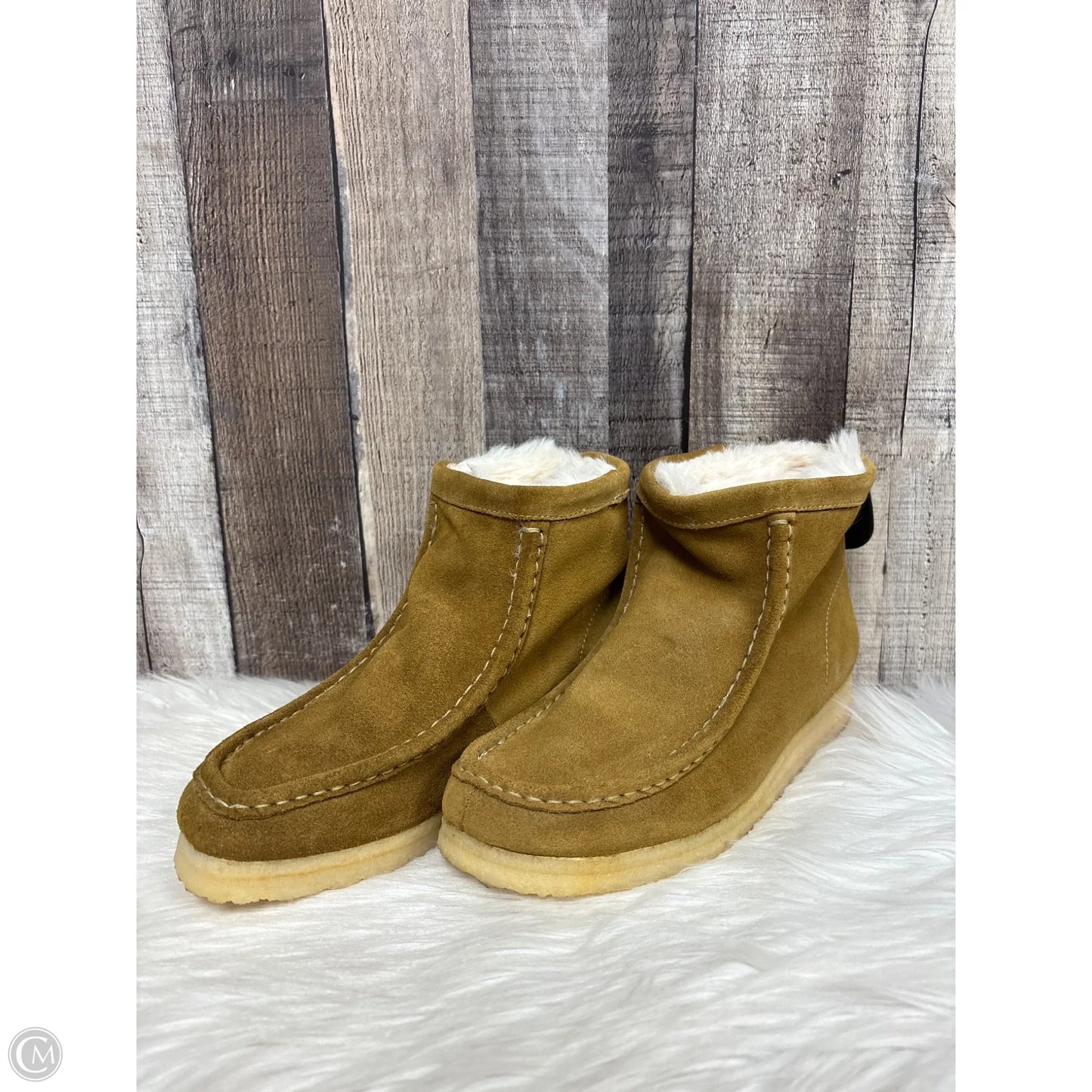 Boots Ankle Flats By Clarks In Brown, Size: 7.5