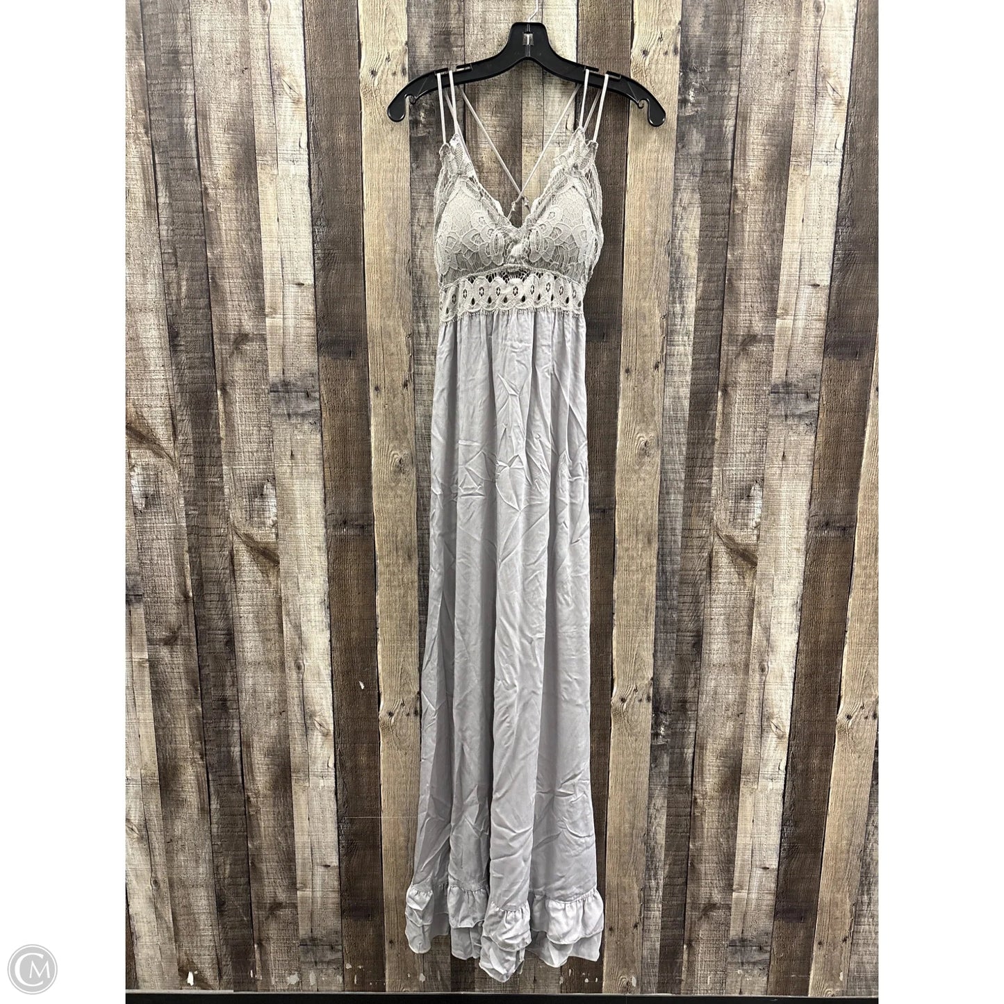 Dress Casual Maxi By Pink Lily In Grey, Size: M