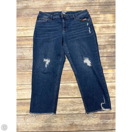 Jeans Straight By Ava & Viv In Blue Denim, Size: 18