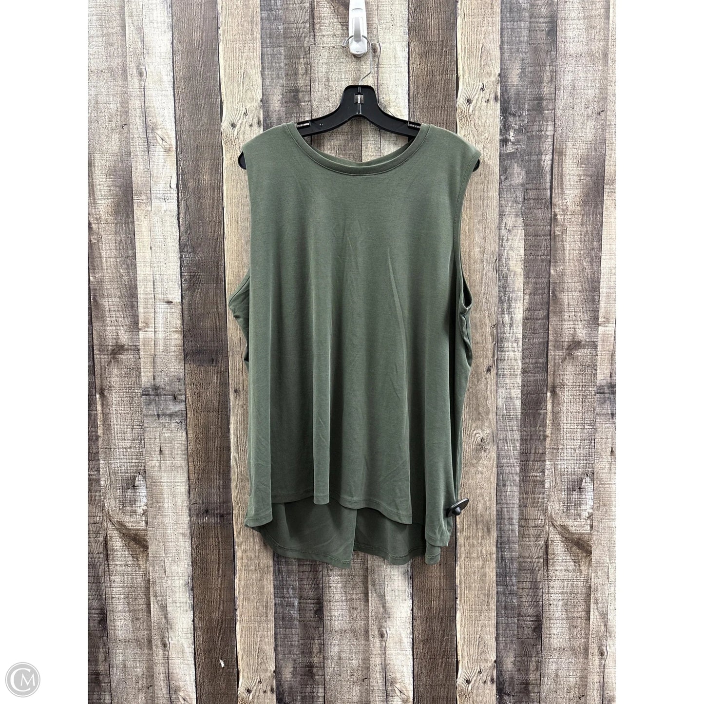 Top Sleeveless By Ava & Viv In Green, Size: 2x