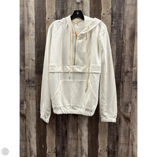 Sweatshirt Hoodie By Pol In White, Size: M