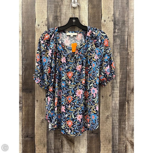 Top Short Sleeve By Loft In Multi-colored, Size: S