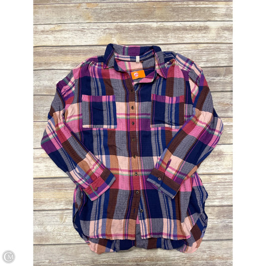 Top Long Sleeve By Pilcro In Plaid Pattern, Size: Xl