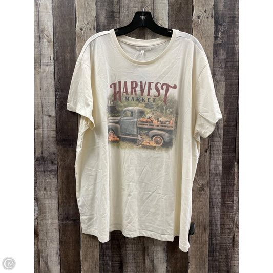 Top Short Sleeve By Maurices In Cream, Size: 2x