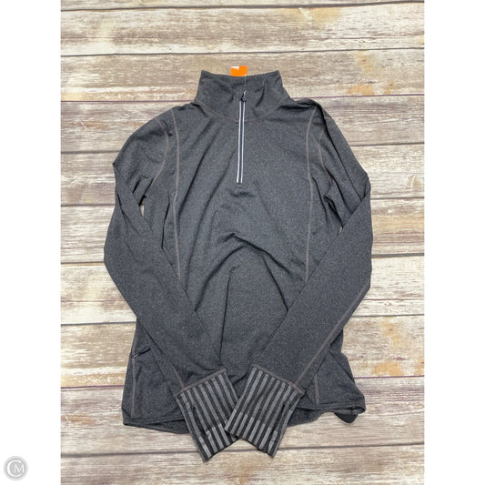 Athletic Top Long Sleeve Collar By Gapfit In Grey, Size: M