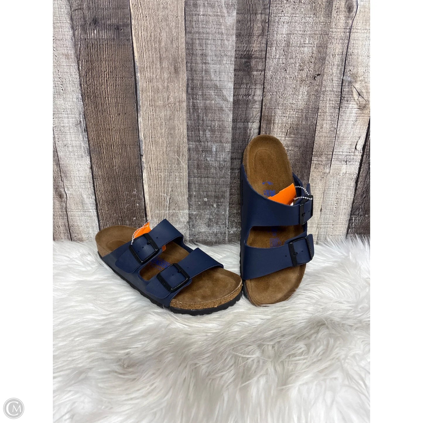 Sandals Flats By Birkenstock In Navy, Size: 7