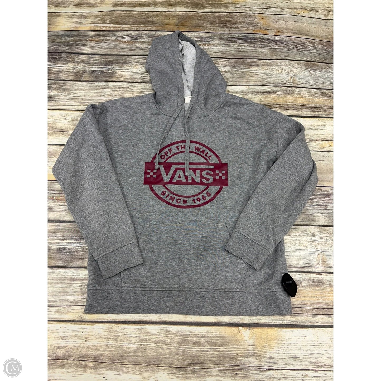 Sweatshirt Hoodie By Vans In Grey, Size: S