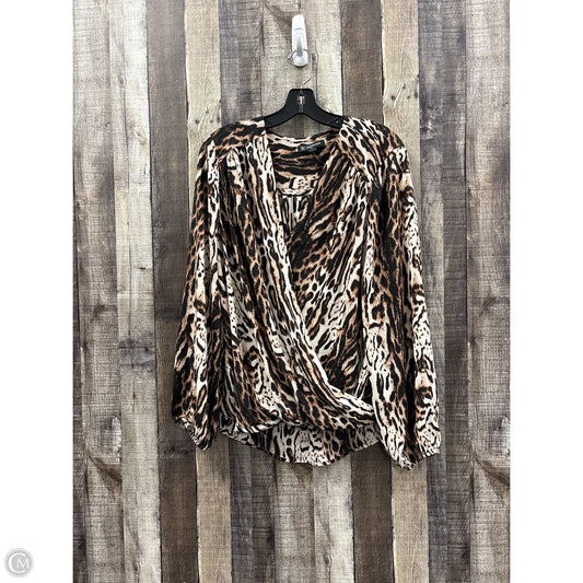 Top Long Sleeve By Inc In Animal Print, Size: L