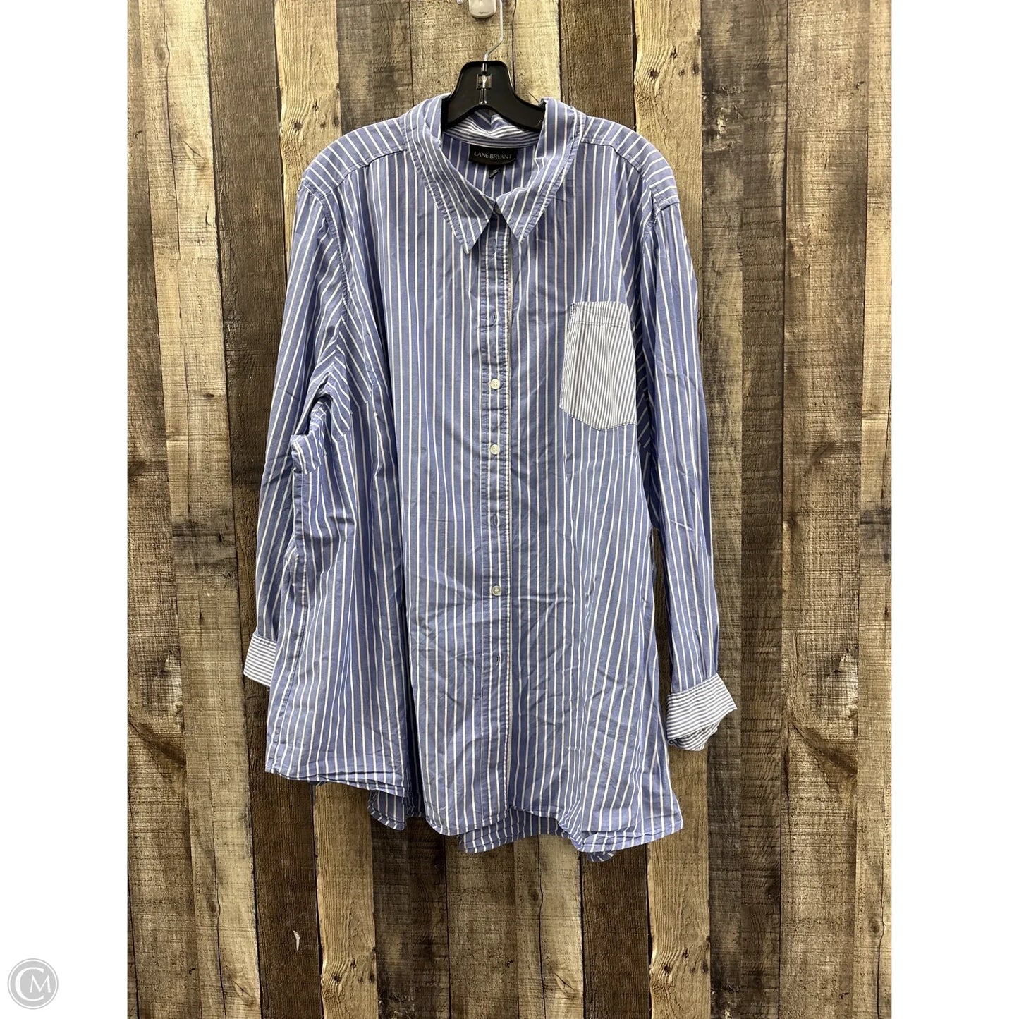Top Long Sleeve By Lane Bryant In Striped Pattern, Size: 4x