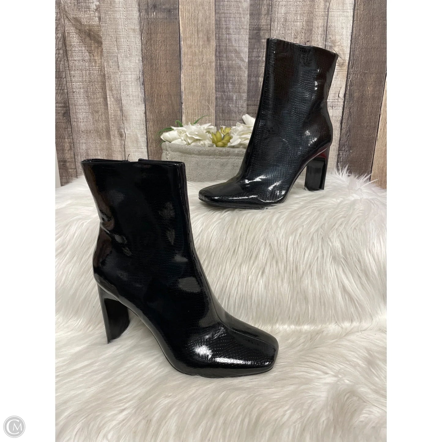 Boots Ankle Heels By Vaneli In Black, Size: 9.5