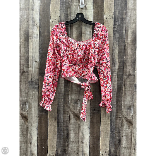 Top Long Sleeve By Shein In Floral Print, Size: S