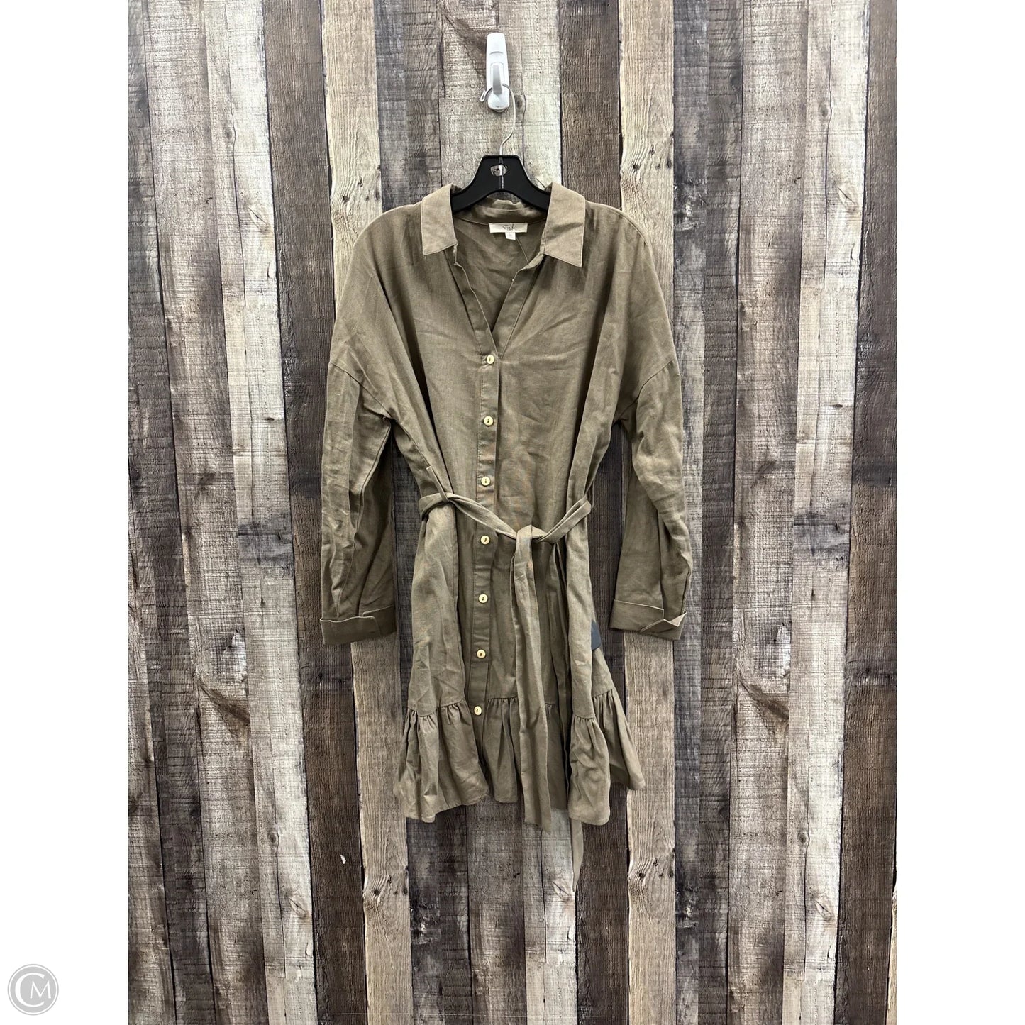 Dress Casual Midi By Easel In Tan, Size: L