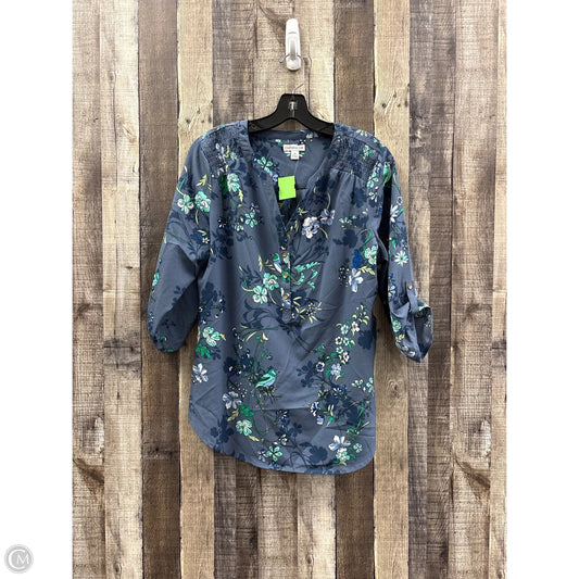 Top 3/4 Sleeve By Croft And Barrow In Blue, Size: M