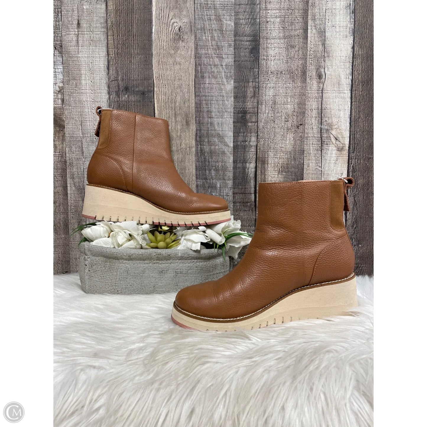 Boots Ankle Heels By Cole-haan In Brown, Size: 7