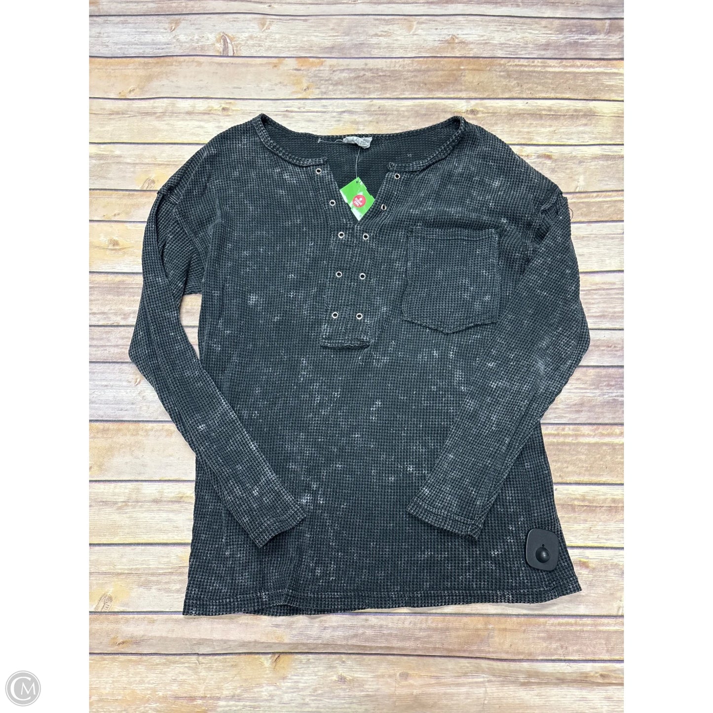Top Long Sleeve By Bibi In Black, Size: L