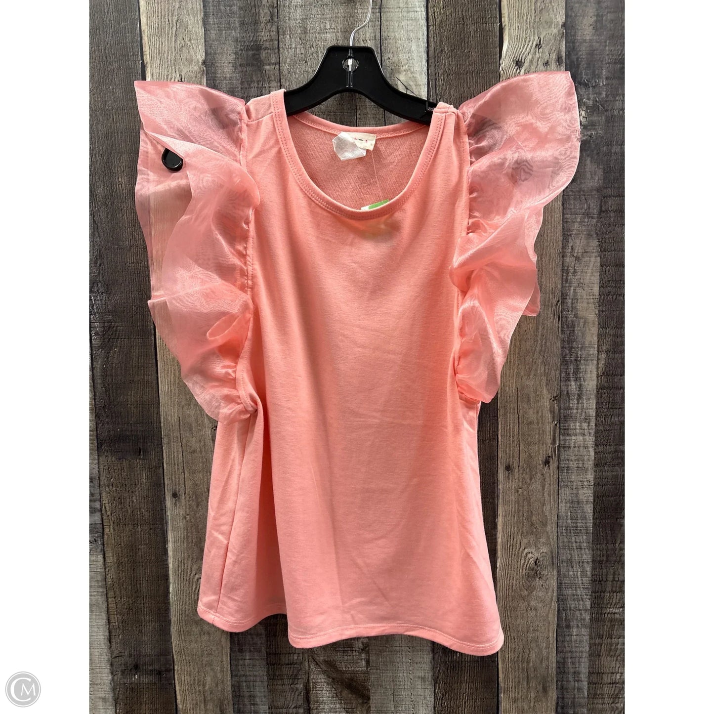 Top Short Sleeve By Bibi In Peach, Size: M