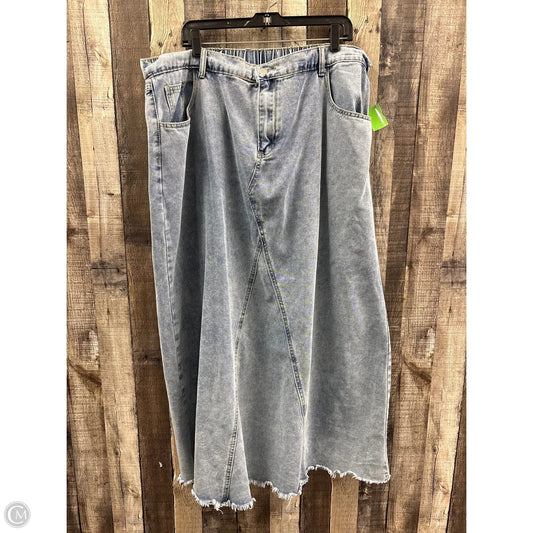 Skirt Maxi By Cmf In Blue Denim, Size: 3x