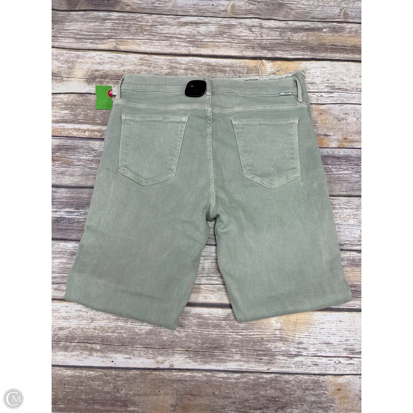 Jeans Flared By Mother In Green Denim, Size: 16