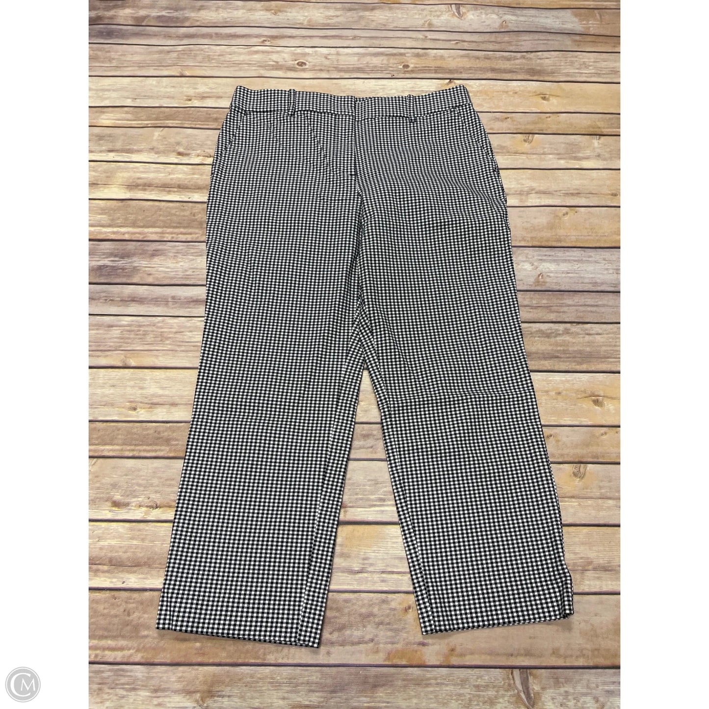 Pants Cropped By Loft In Checkered Pattern, Size: 10p