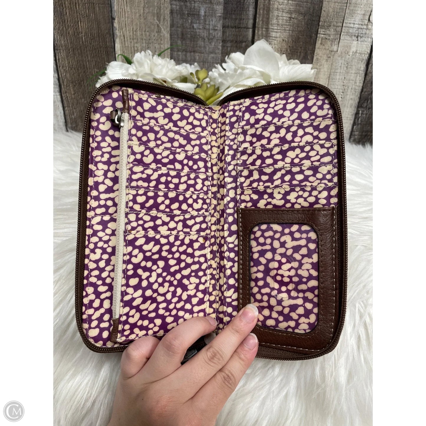 Wallet Leather By Fossil, Size: Medium