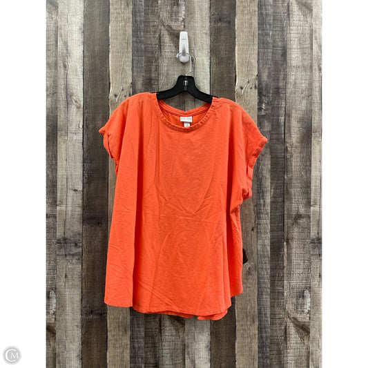 Top Short Sleeve By Ava & Viv In Orange, Size: 2x