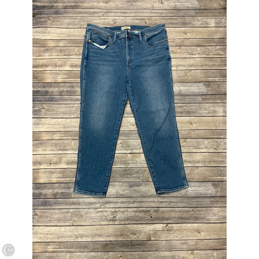 Jeans Straight By Madewell In Blue Denim, Size: 16