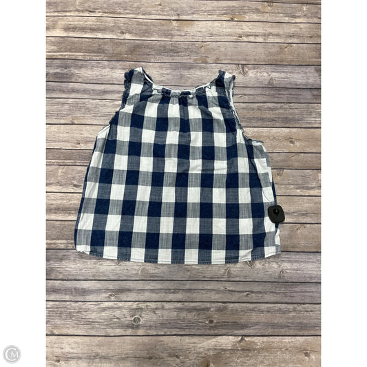 Top Sleeveless By Ana In Blue & White, Size: L