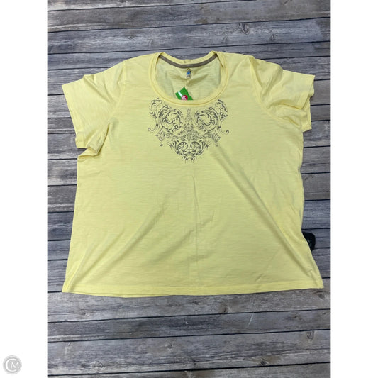 Athletic Top Short Sleeve By Sjb Active In Yellow, Size: 2x