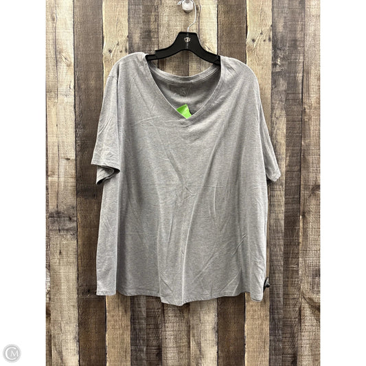 Top Short Sleeve By Terra & Sky In Grey, Size: 2x