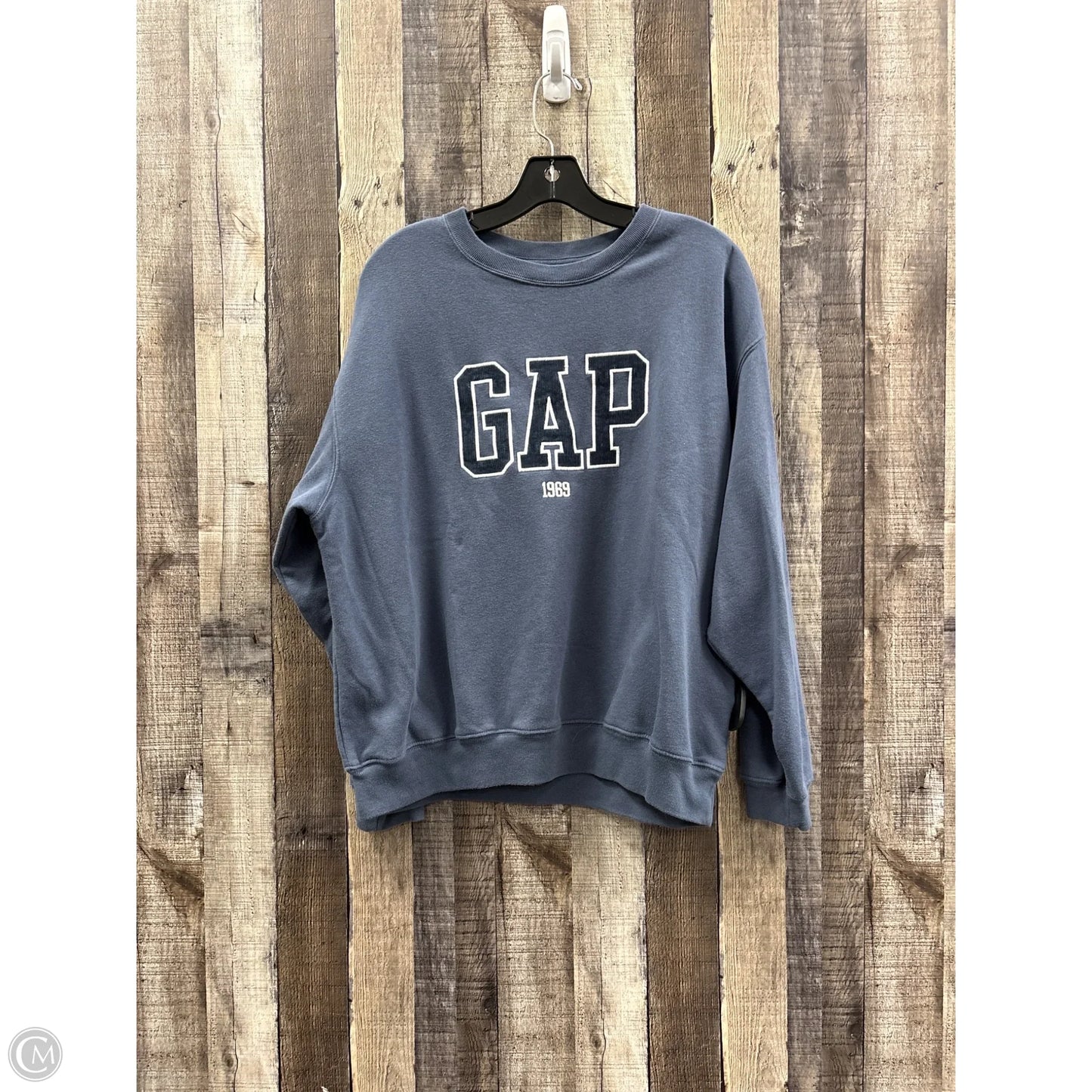 Sweatshirt Crewneck By Gap In Blue, Size: L