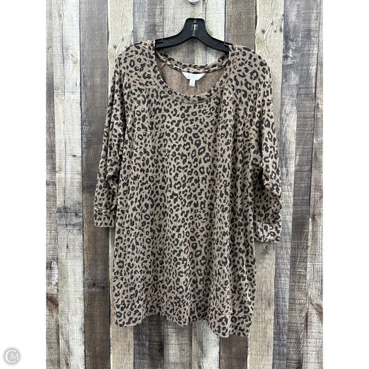 Top 3/4 Sleeve By Market & Spruce In Animal Print, Size: 2x