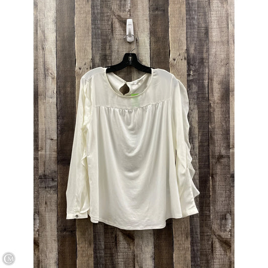 Top Long Sleeve By Elle In White, Size: L