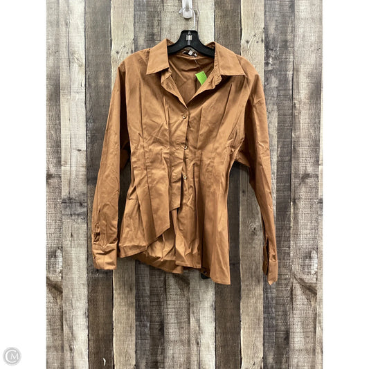 Top Long Sleeve By Fashion Nova In Brown, Size: L