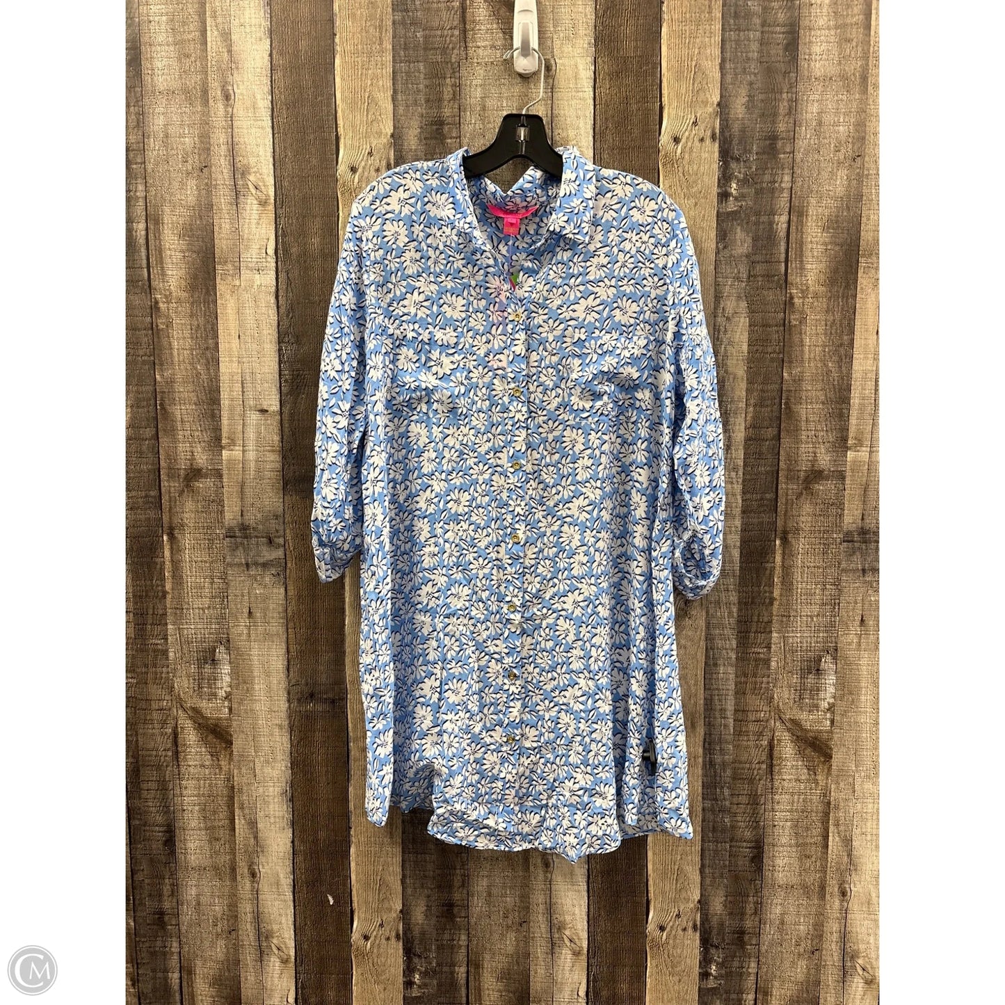 Dress Designer By Lilly Pulitzer In Blue & White, Size: L