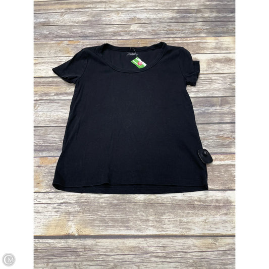 Top Short Sleeve Basic By Talbots In Black, Size: L