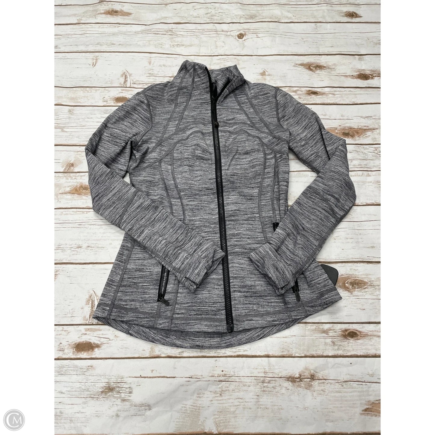 Athletic Jacket By Lululemon In Grey, Size: 6