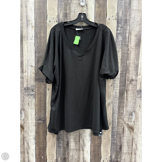 Top Short Sleeve By Zenana In Black, Size: 2x