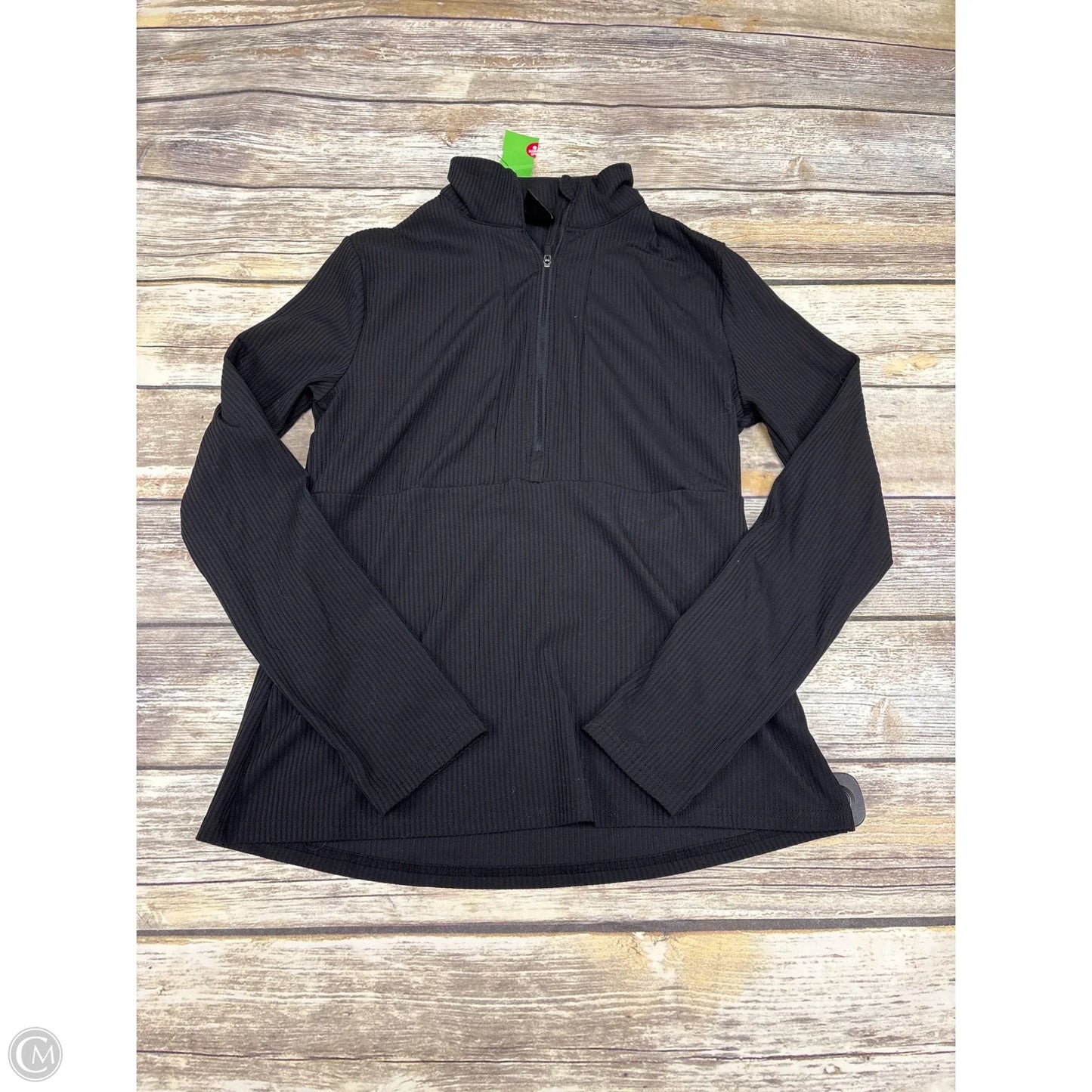 Athletic Top Long Sleeve Collar By 32 Degrees In Black, Size: S