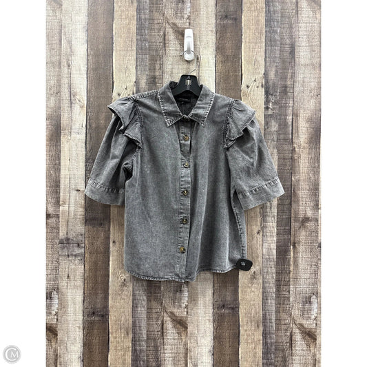 Top Short Sleeve By Who What Wear In Grey, Size: S