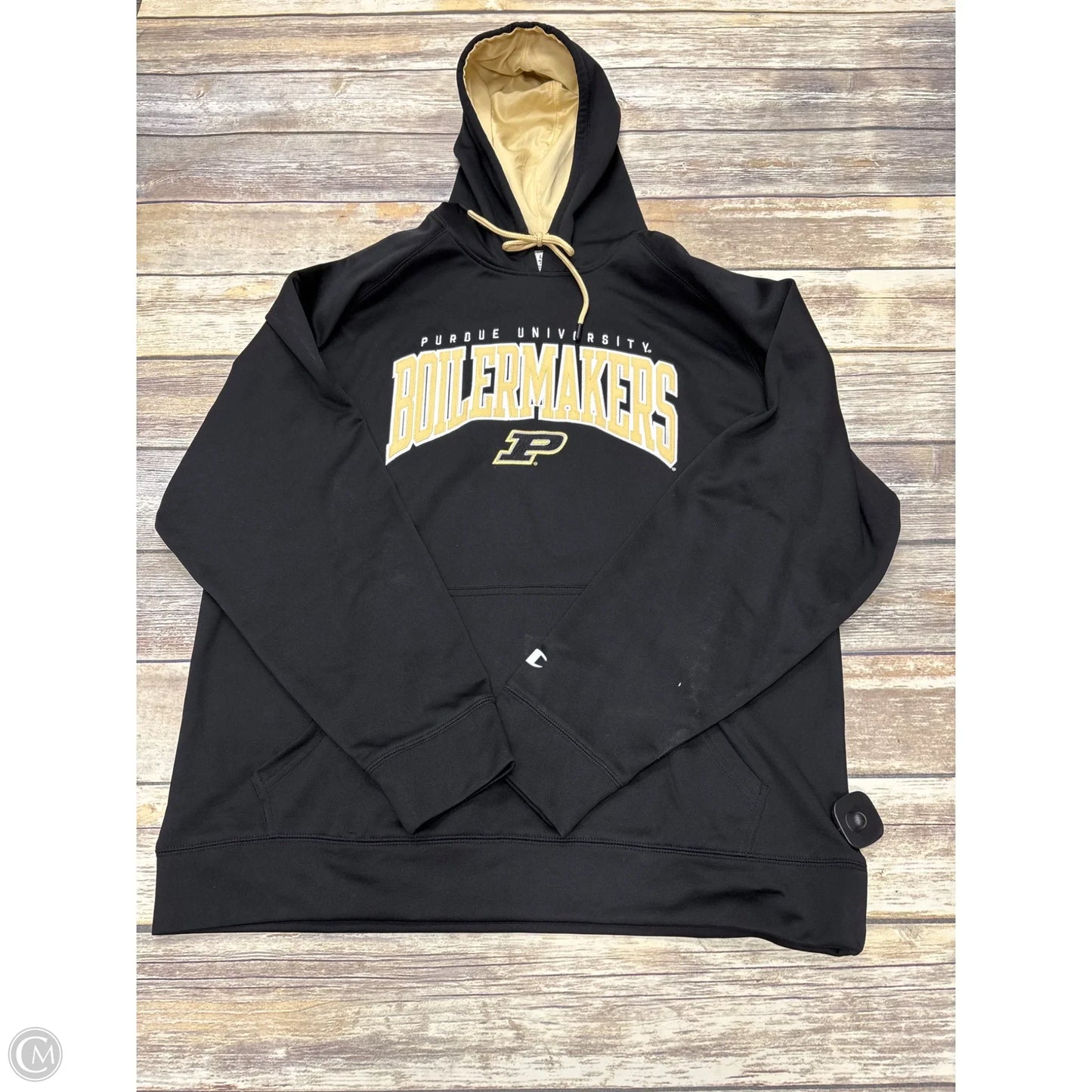 Athletic Sweatshirt Hoodie By Champion In Black, Size: L