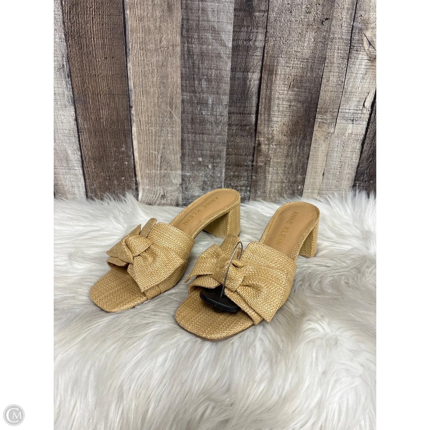 Sandals Heels Block By Anne Klein In Tan, Size: 7.5
