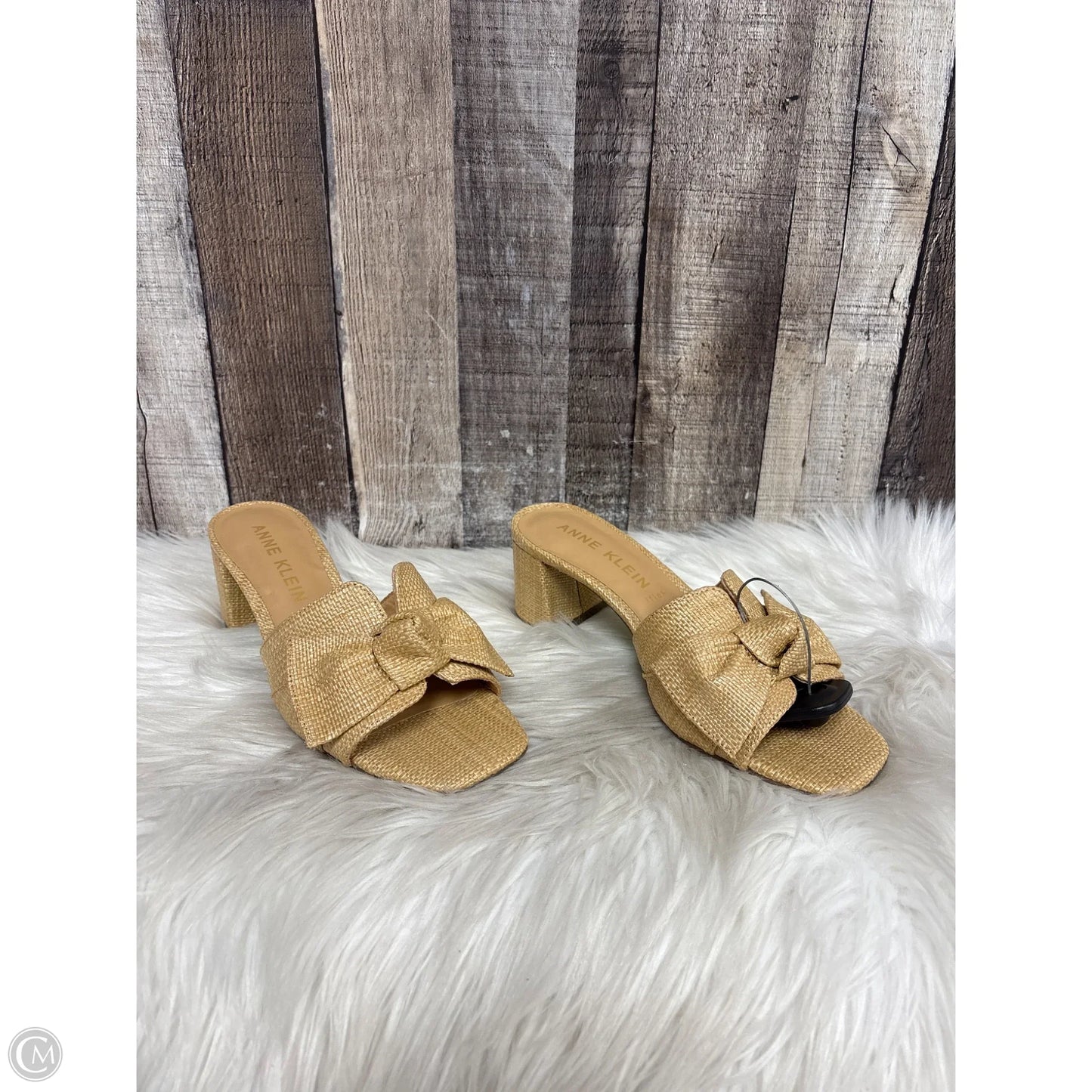 Sandals Heels Block By Anne Klein In Tan, Size: 7.5