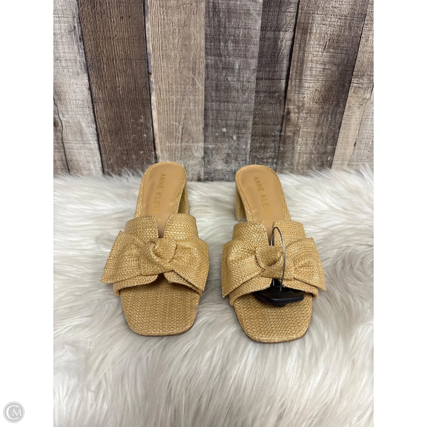 Sandals Heels Block By Anne Klein In Tan, Size: 7.5