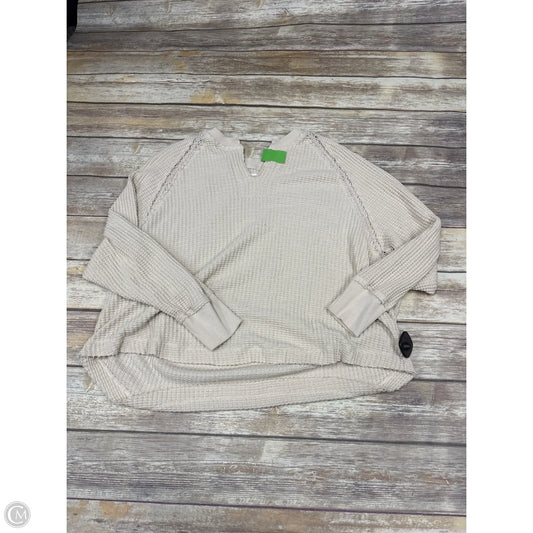 Top Long Sleeve By American Eagle In Beige, Size: S