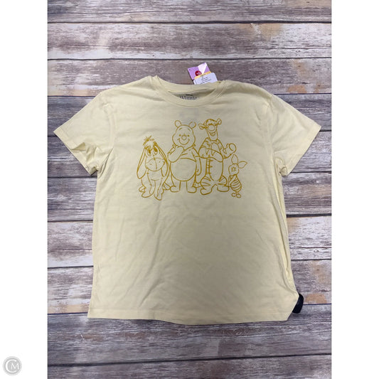 Top Short Sleeve By Disney In Yellow, Size: M