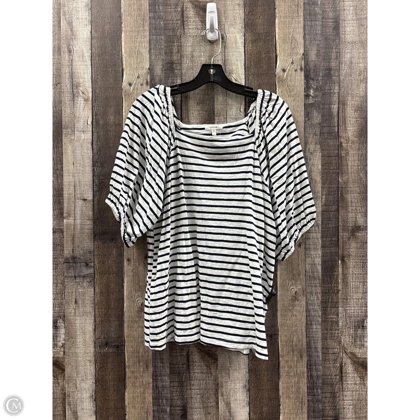 Top Short Sleeve By Maurices In Striped Pattern, Size: Xxl